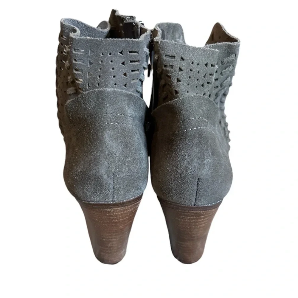 Vince Camuto Fenyia Dark Gray Suede Block Heel Ankle Booties- Women’s 8 - Picture 6 of 13